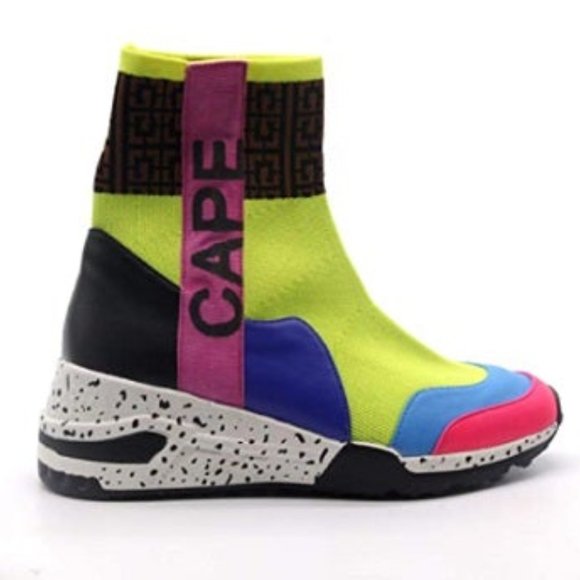 Cape Robbin Puzzle Women's High Top Slip On Sneakers - Picture 2 of 3